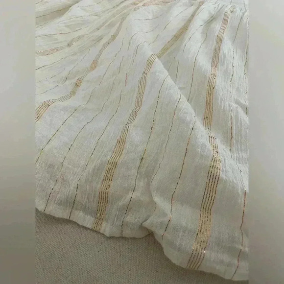 Des Petits Hauts Gold & Cream Babydoll Tank Size Small - Picture 2 of 9